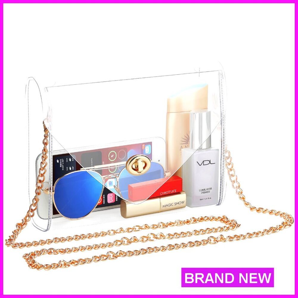 Stadium Approved Clear Purse, PVC Crossbody Bag for Concerts Sports Events